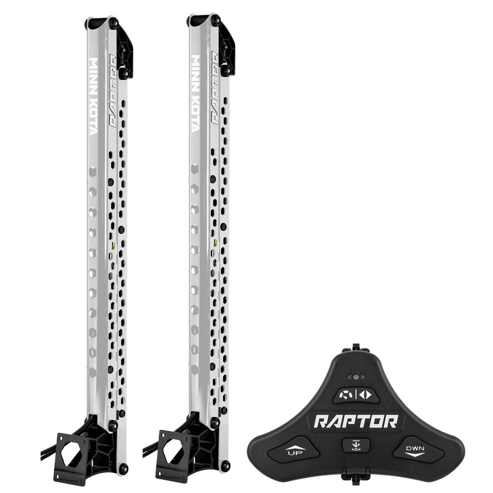 image for Minn Kota Raptor Bundle Pair – 8′ Silver Shallow Water Anchors w/Active Anchoring & Footswitch Included