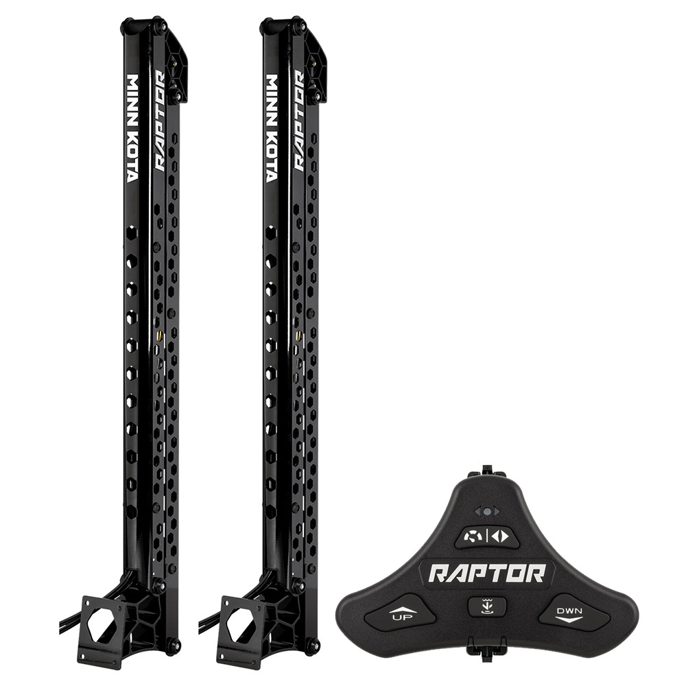 image for Minn Kota Raptor Bundle Pair – 8′ Black Shallow Water Anchors w/Active Anchoring & Footswitch Included
