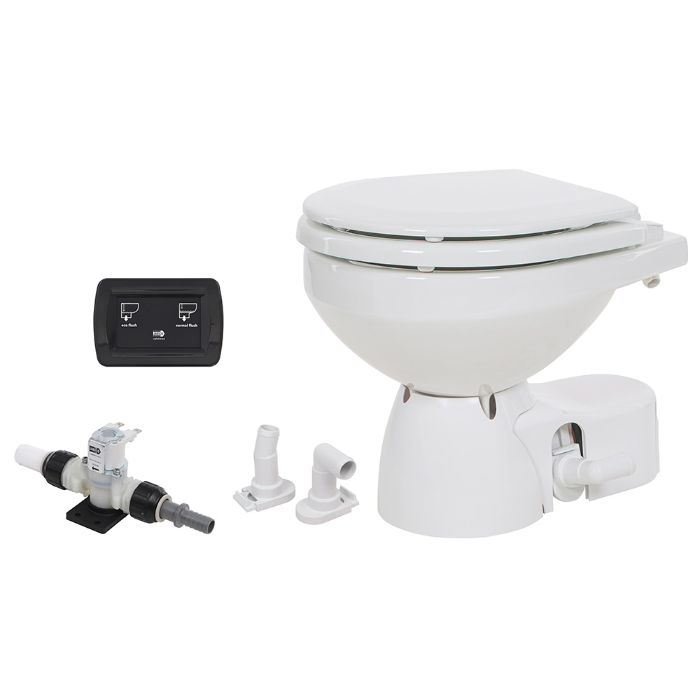 image for Jabsco Quiet Flush E2 Fresh Water Toilet Compact Bowl – 12V – Soft Close Lid