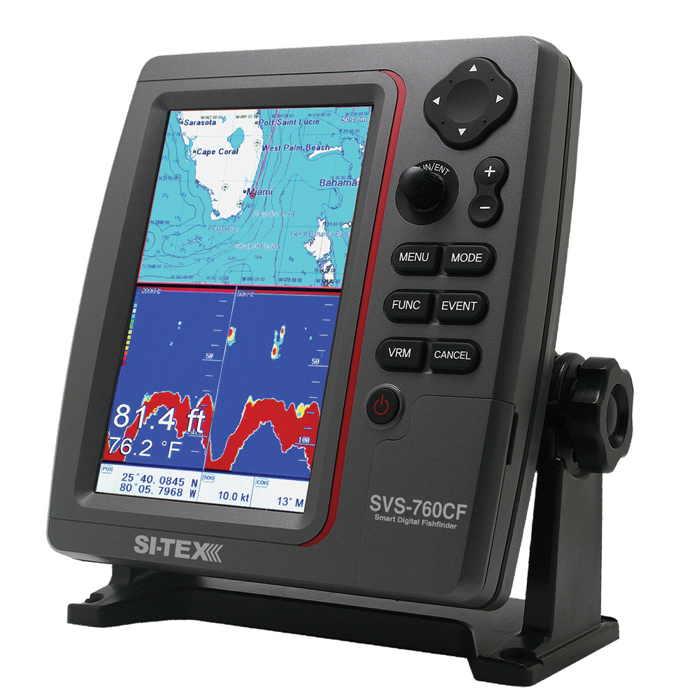 image for SI-TEX GPS Dual Frequency 600W Sonar System – 7” Color LCD w/Internal & External GPS Antenna & C-MAP 4D Card