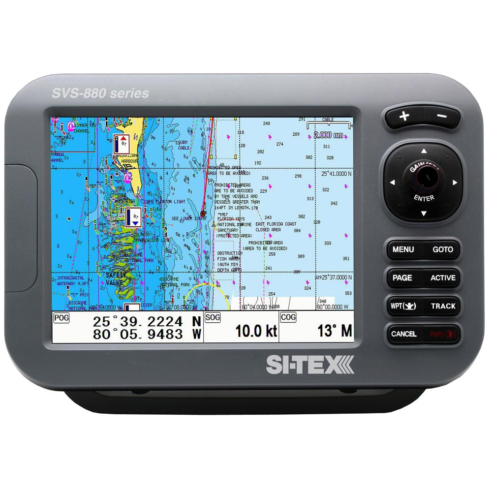 image for SI-TEX Standalone 8” Chart Plotter System w/Color LCD, Internal GPS Antenna & C-MAP 4D Card