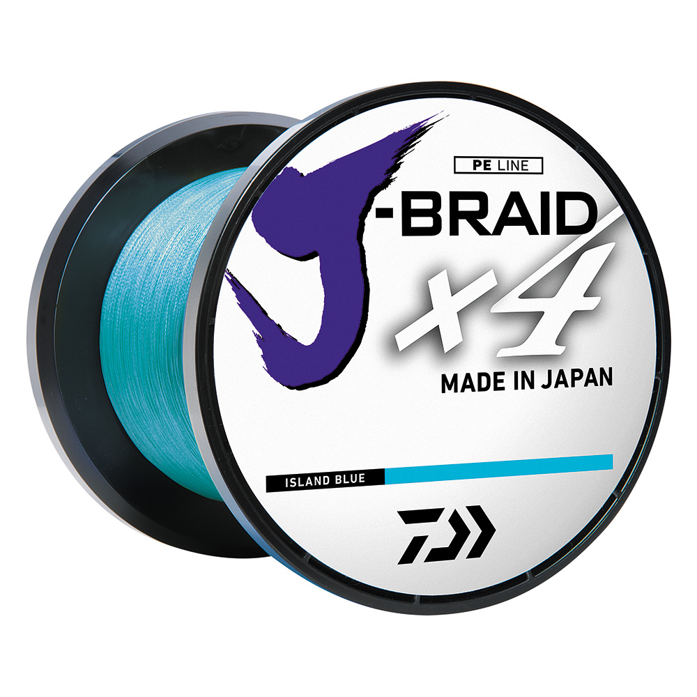 image for Daiwa J-BRAID x4 Braided Line – 10 lbs – 300 yds – Island Blue