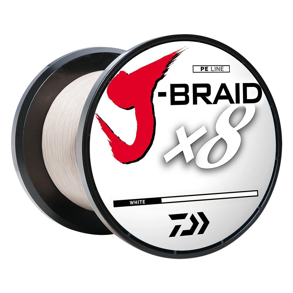 image for Daiwa J-BRAID x8 Braided Line – 40 lbs – 300 yds – White