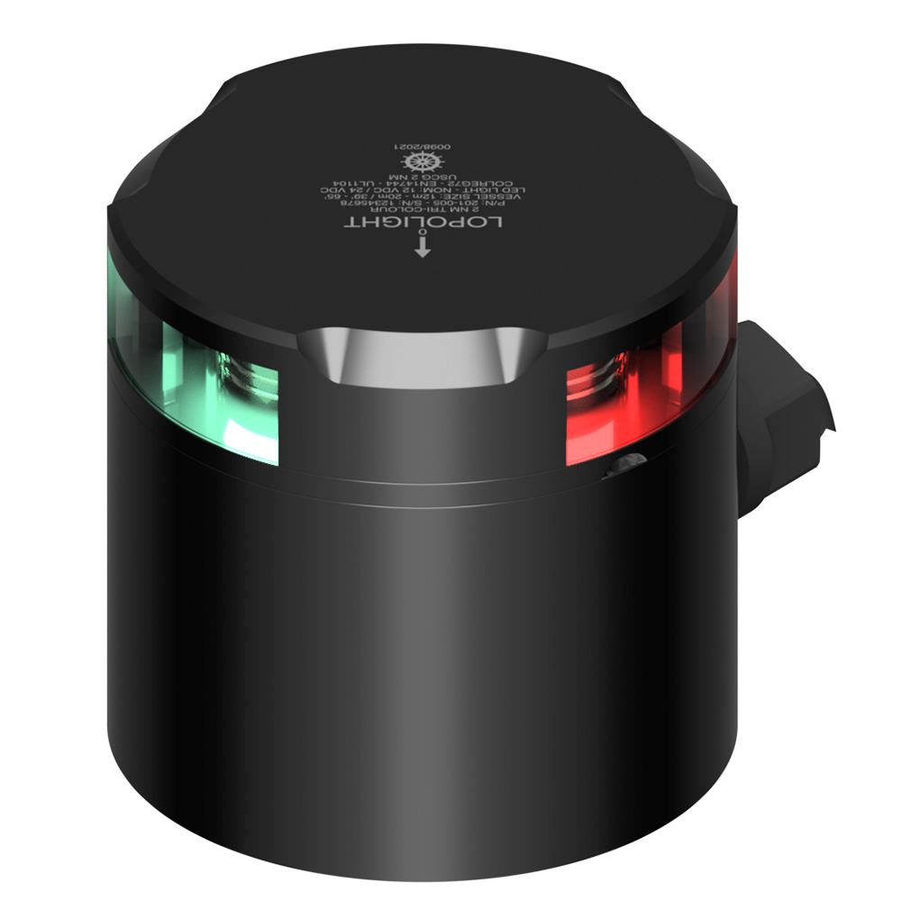 image for Lopolight Tri-Color Nav Light – 2NM – Black Housing w/IP68 POM Base & Connector