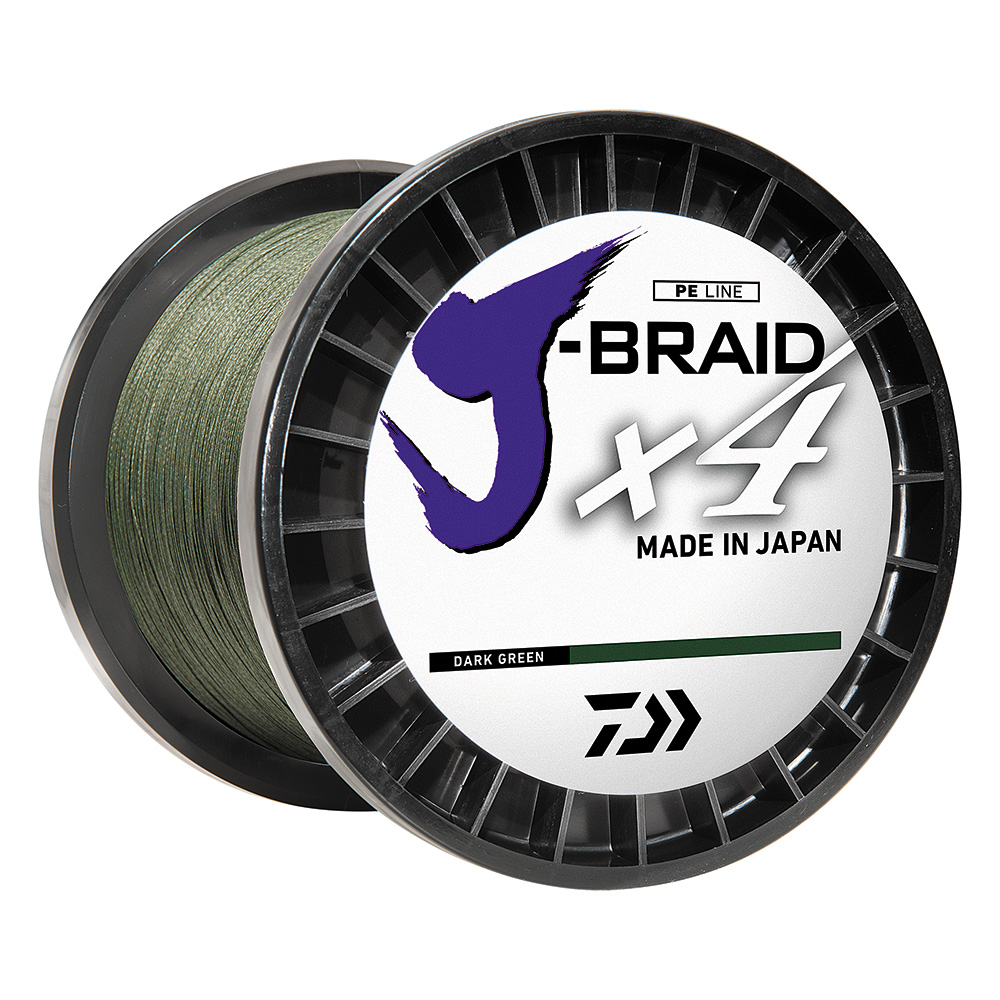 image for Daiwa J-BRAID x4 Braided Line – 40lb – 300 yds – Dark Green