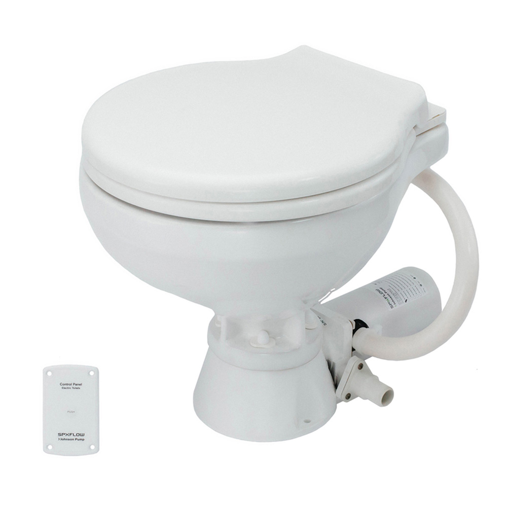 image for Johnson Pump Standard Electric Toilet – Compact Macerator Style – 24V