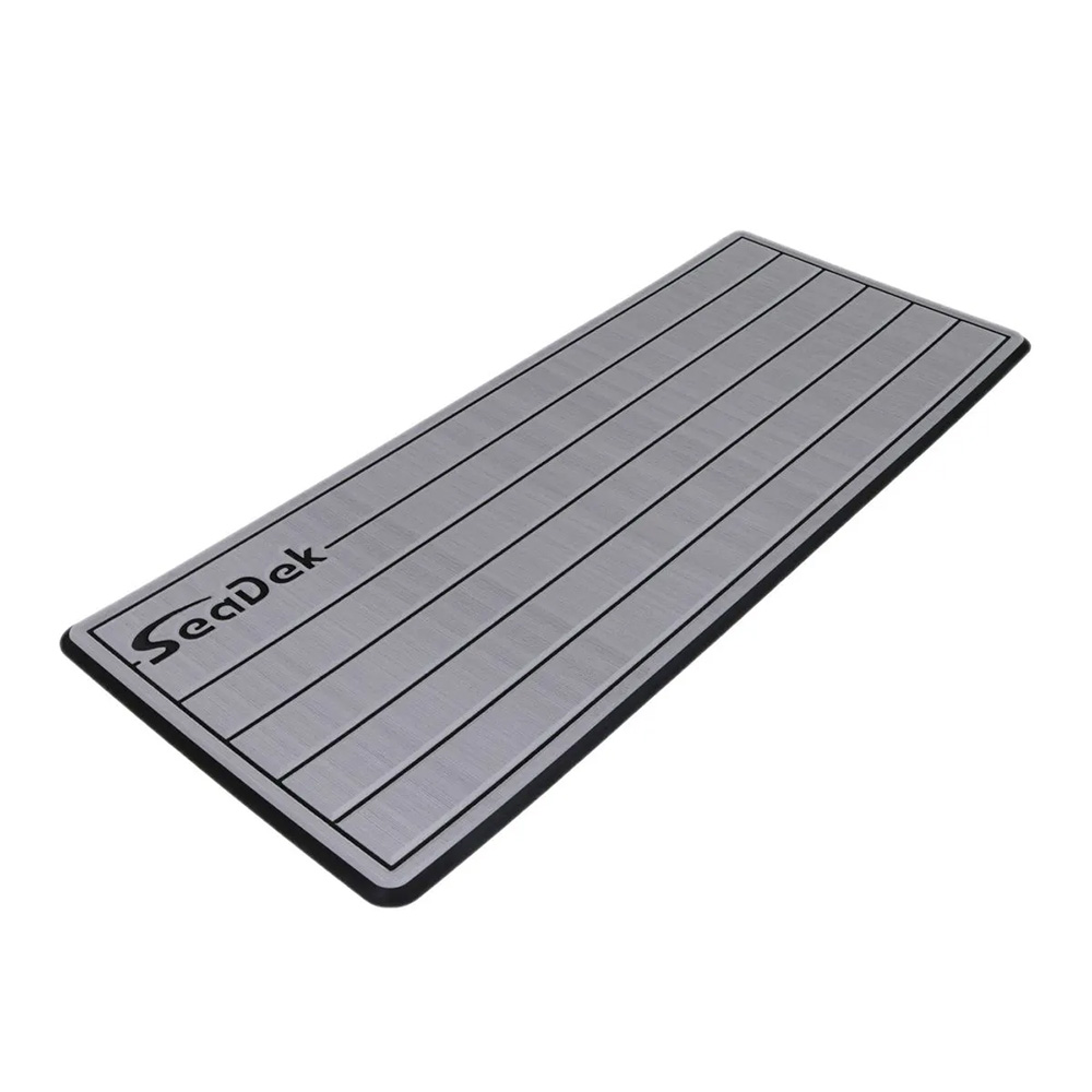 image for SeaDek 16” x 39″ 20mm Dual Density Large Teak Helm Pad w/SeaDek Logo – Brushed Texture – Storm Gray/Black (406.4mm x 990.6mm x 20mm)