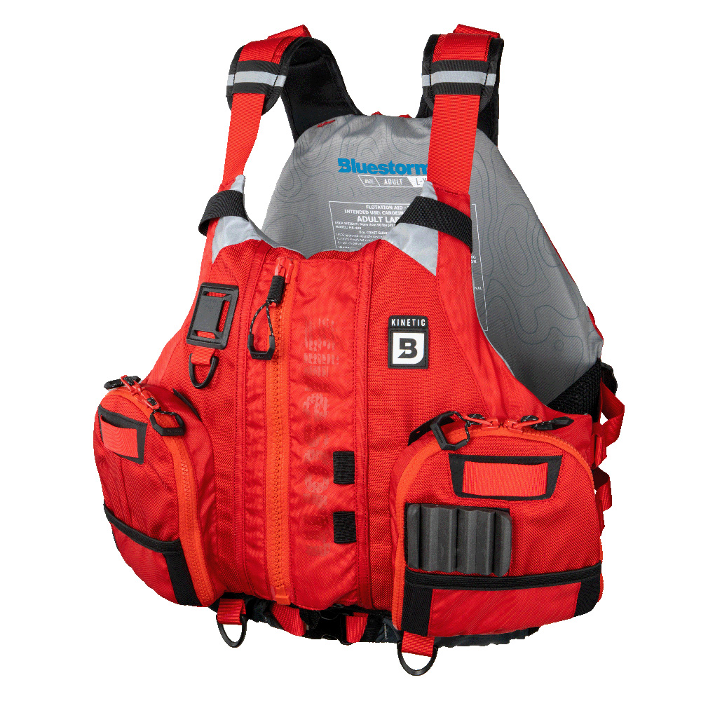 image for Bluestorm Kinetic Kayak Fishing Vest – Nitro Red – S/M