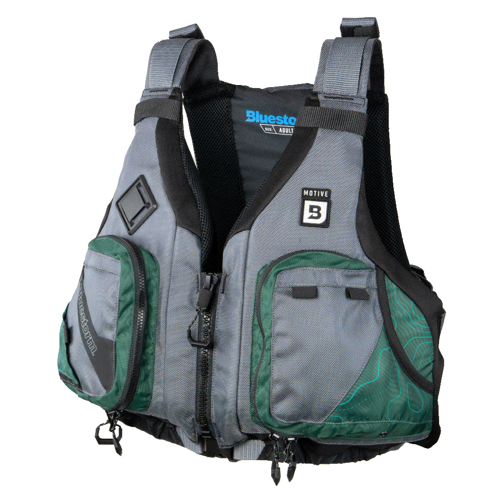 image for Bluestorm Motive Kayak Fishing Vest – Hunter Green – S/M