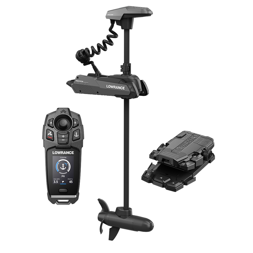 image for Lowrance Recon™ FW 48″ Trolling Motor – Includes Freesteer Joystick Remote, Wireless Foot Pedal & HDI Nosecone