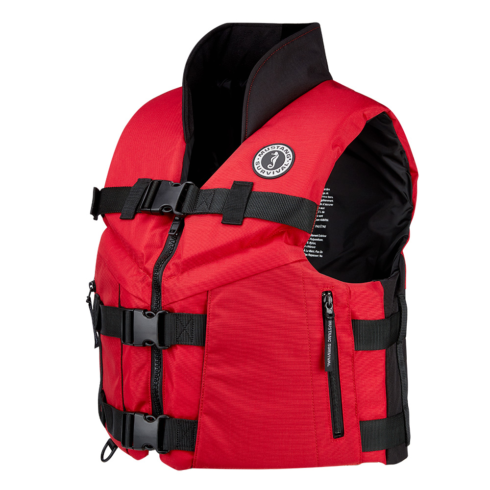 image for Mustang Accel 100 Foam Fishing Vest – Small – Red-Black