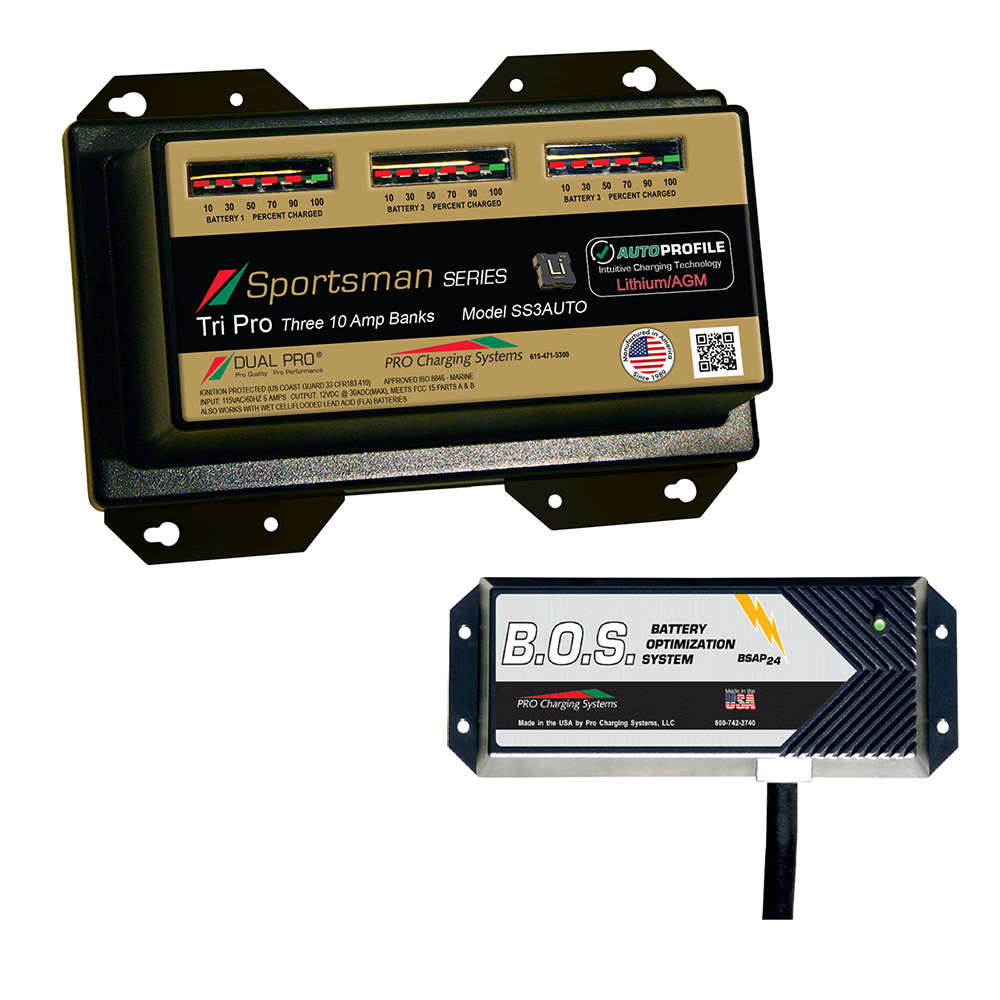 image for Dual Pro SS3 Auto 3 Bank Battery Charger w/2 Bank B.O.S.