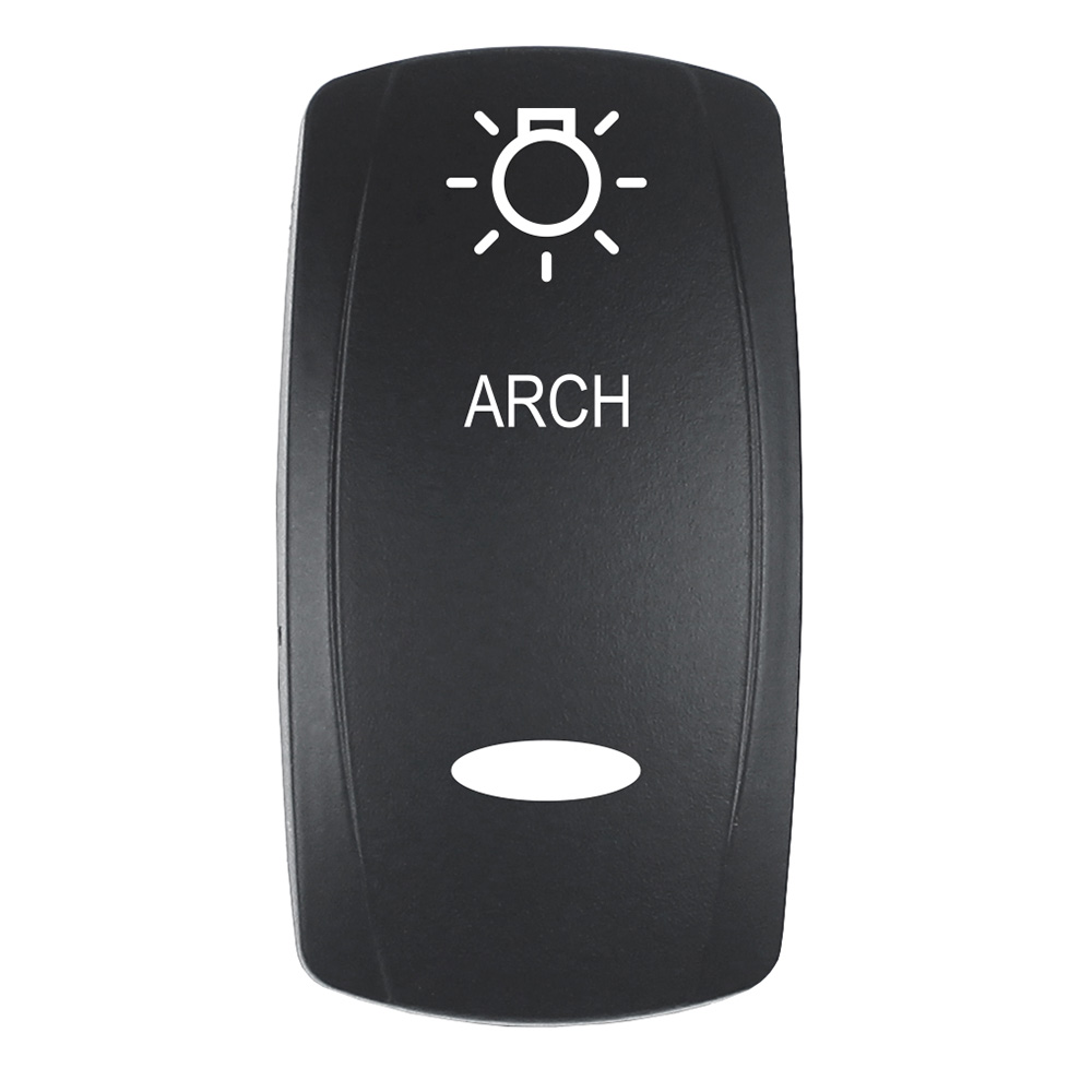 image for Pacer Actuator – ‘ARCH’ f/V Series Contura Switches – Black – Laser Etched (Top/Bottom Light)