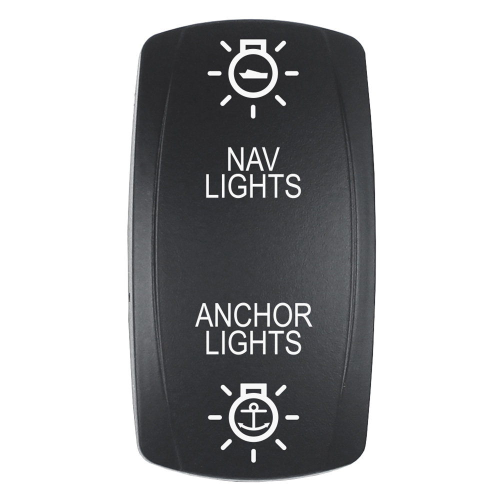 image for Pacer Actuator – ‘NAV/ANC’ f/V Series Contura Switches – Black – Laser Etched (Top/Bottom Light)