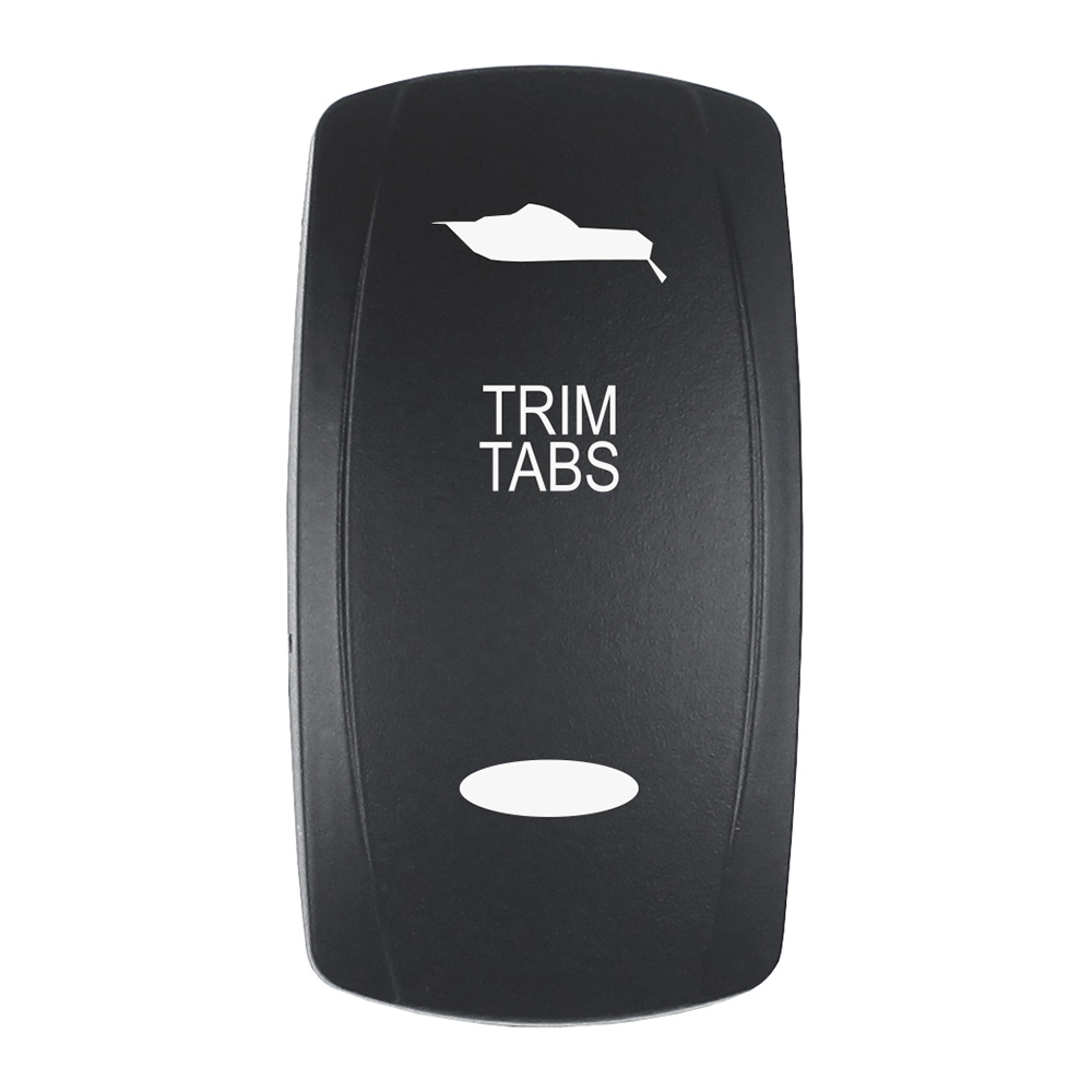 image for Pacer Actuator – ‘TRIM TABS’ f/V Series Contura Switches – Black – Laser Etched (Top/Bottom Light)