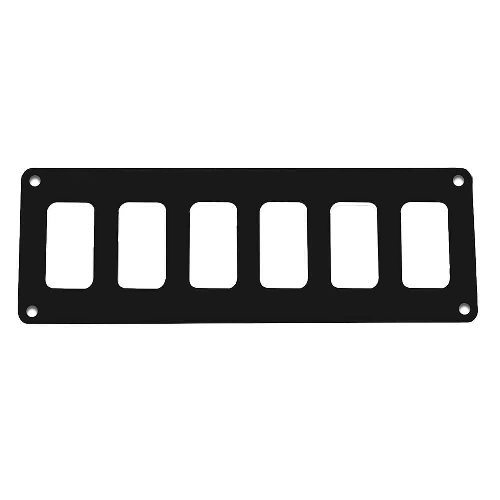 image for Pacer Switch Panel – 6 Switch & 1 Row – 8″ x 2.75″ – Black Powder Coated Aluminum