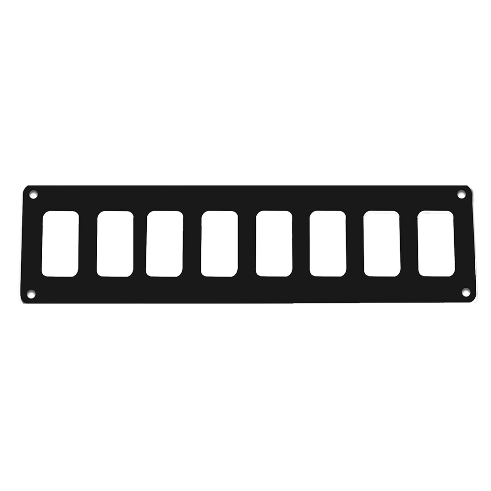 image for Pacer Switch Panel – 8 Switch & 1 Row – 12.5″ x 2.75″ – Black Powder Coated Aluminum