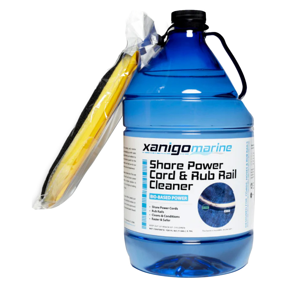 image for Xanigo Marine Shore Power Cord & Rub Rail Cleaner w/Glove – 1 Gallon