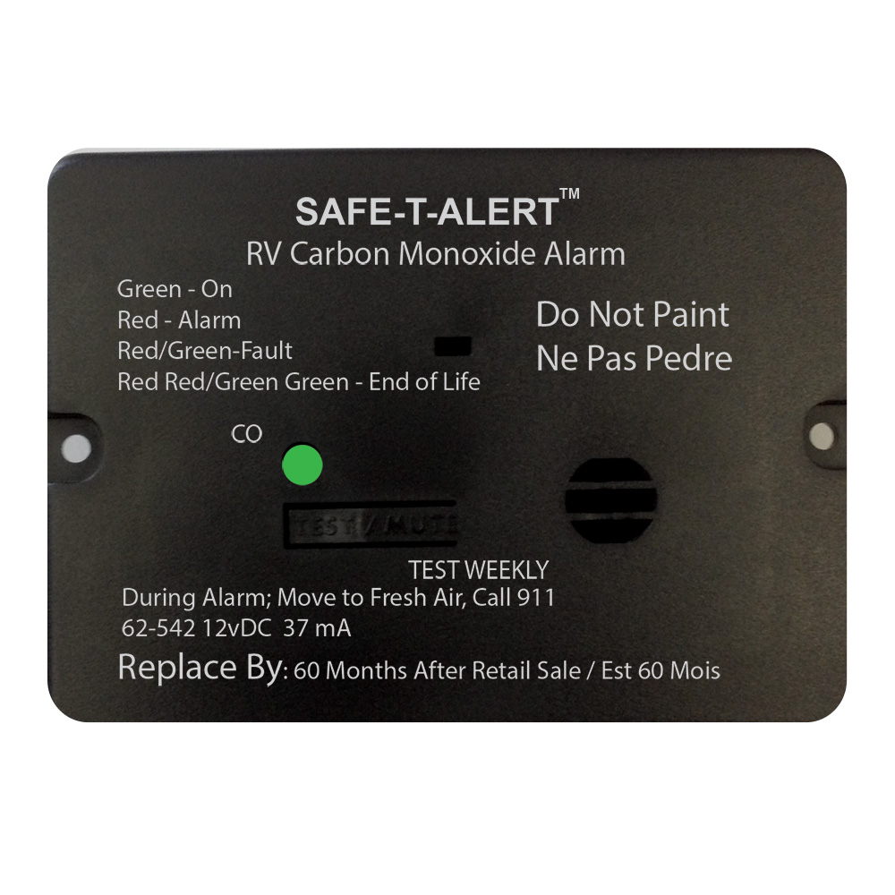 image for Safe-T-Alert 62 Series Carbon Monoxide Alarm – 12V – RV Flush Mount – Black