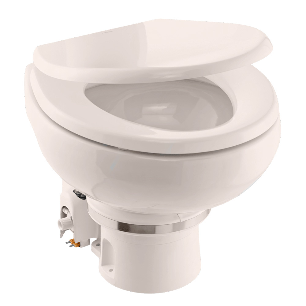 image for Dometic MasterFlush MF 7120 – Bone – Electric Macerating Toilet w/Orbit Base & Slow Close Seat – Freshwater – 12V