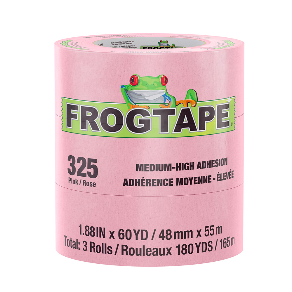 image for FrogTape CP 325 Medium-High Adhesion Masking Tape – 48MM x 55M x 3-Pack – Pink – Rated for 325°F