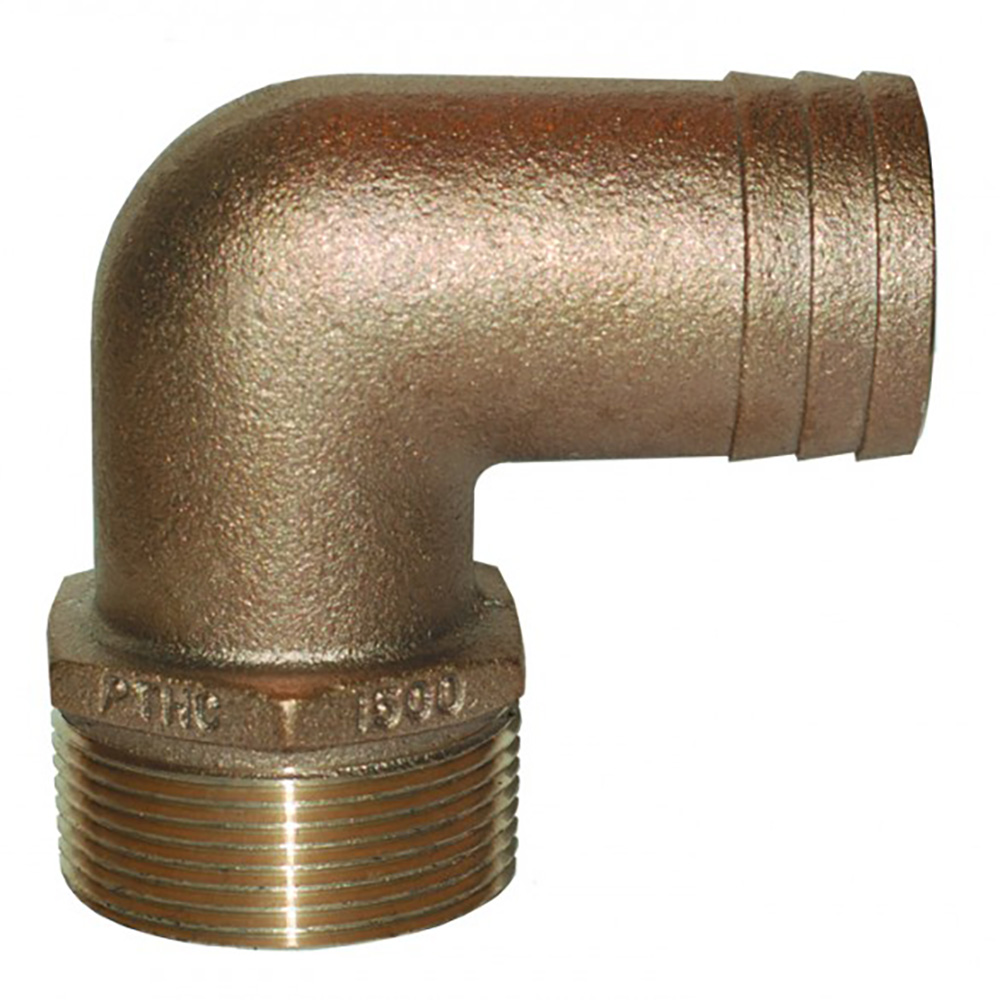 GROCO 3" NPT Bronze 90 Degree Pipe to Hose Fitting