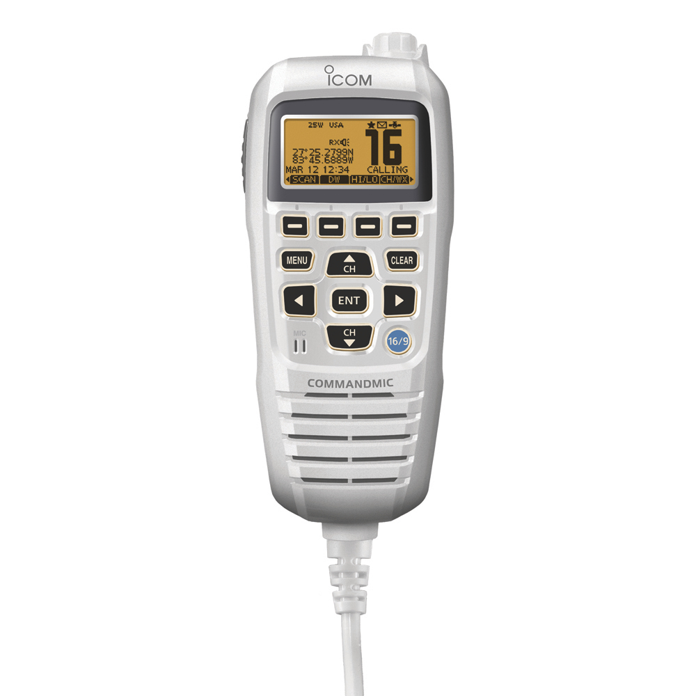 image for Icom HM195 CommandMic™ IV w/Yellow BlackLit LCD – Super White