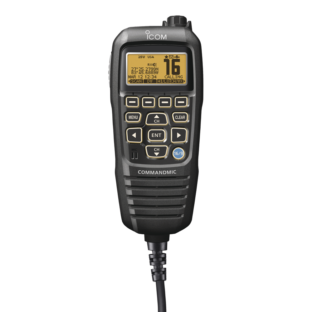 image for Icom HM195 CommandMic™ IV w/Yellow BlackLit LCD – Black