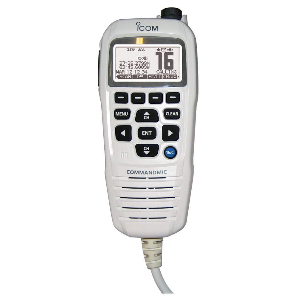 image for Icom HM195 CommandMic™ IV with White BlackLit LCD – Super White