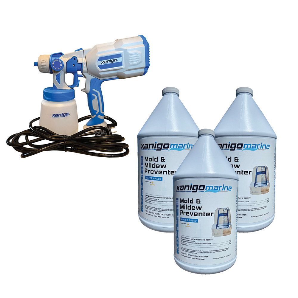 image for Xanigo Marine Mold & Mildew Preventer – (3) 1-Gallon w/FREE Defender Atomizer – Corded