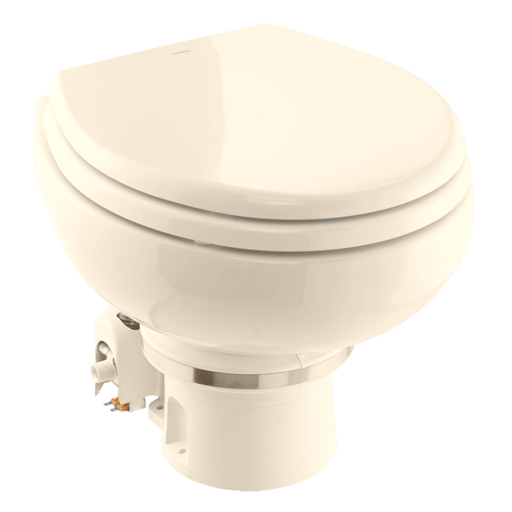 image for Dometic MasterFlush 7160 Bone Electric Macerating Toilet w/Orbit Base – Raw Water – 12V