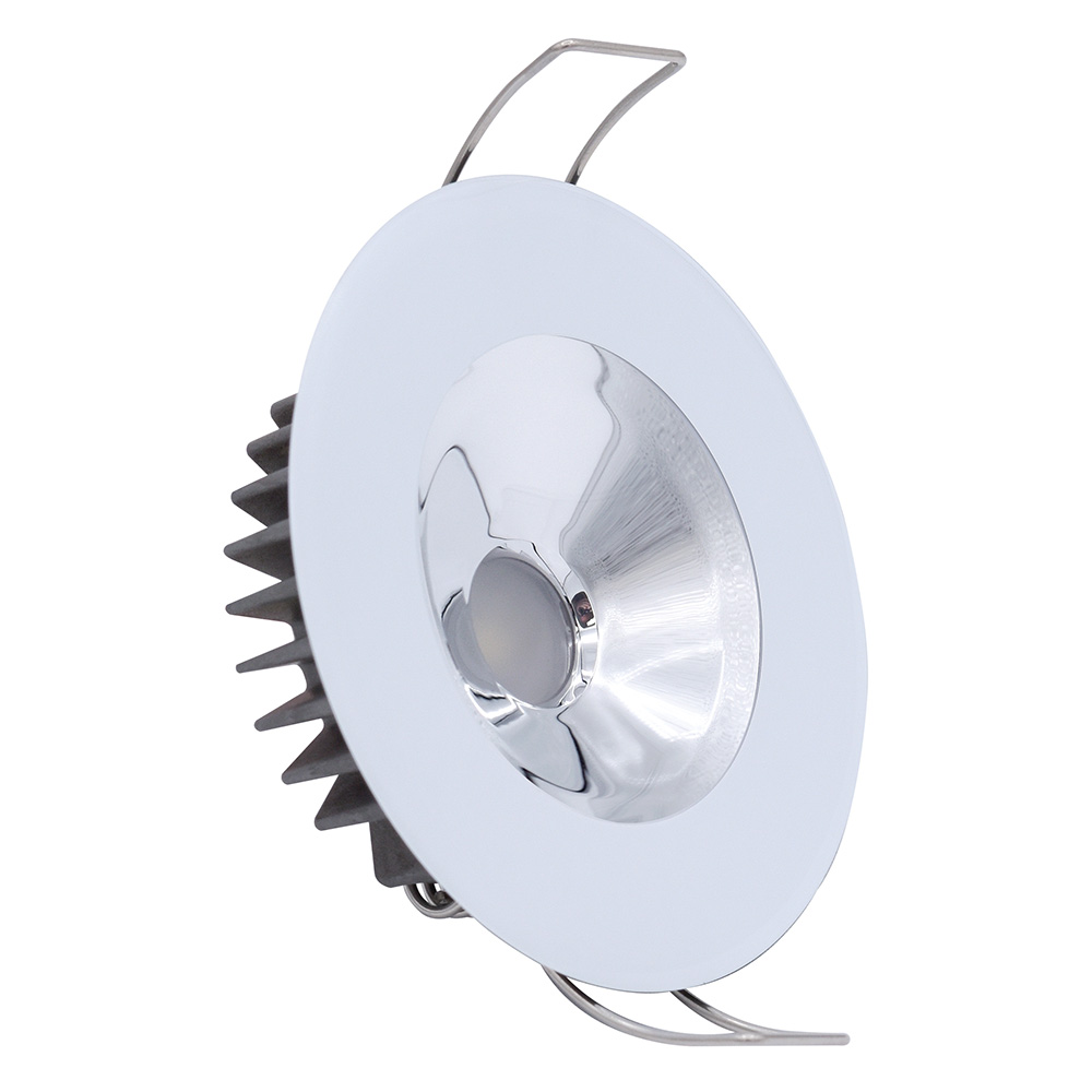 image for Lumitec Illusion Flush Mount LED Down Light – Spectrum RGBW – Cool White – White Housing – Chrome Reflector