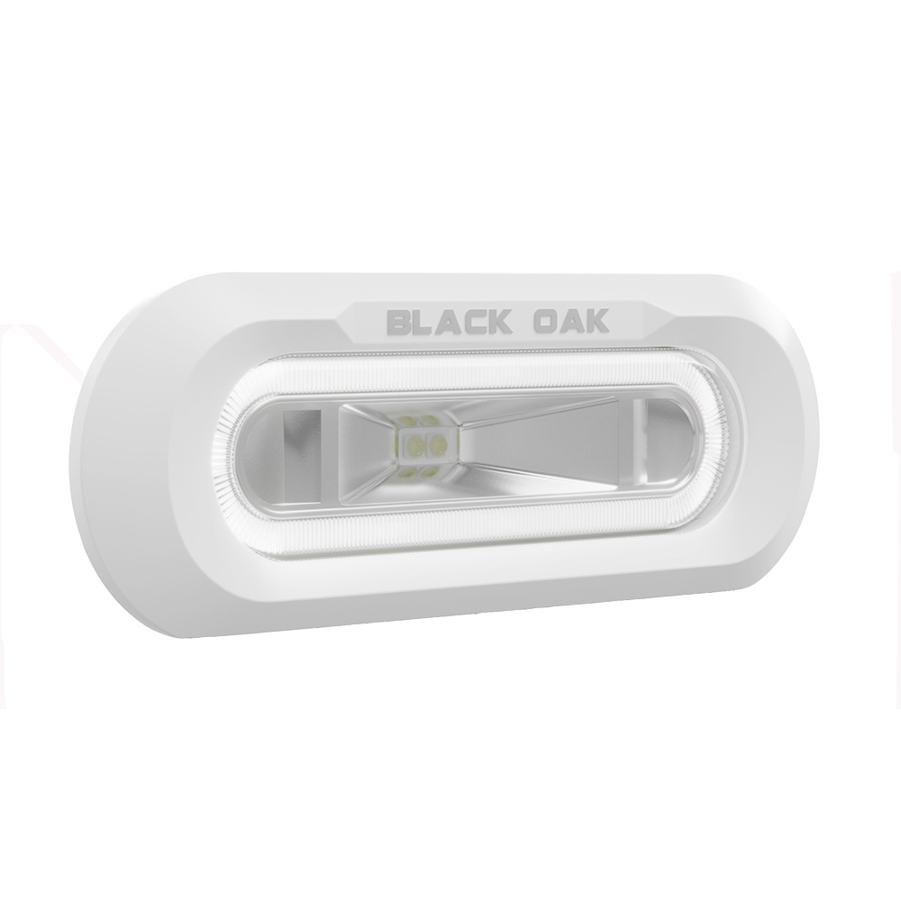 image for Black Oak Low Pro™ Marine Spreader Light – Flush Mount – White Housing – White LED