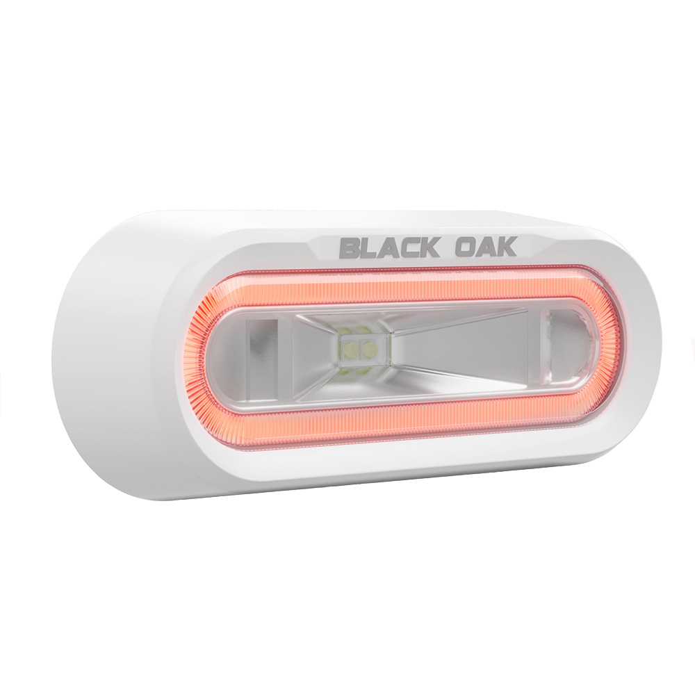 image for Black Oak Low Pro™ Off Road Spreader Light – Bracket Mount – White Housing – Red LED