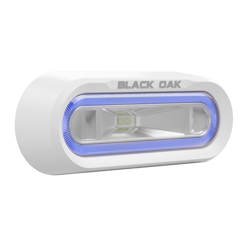 image for Black Oak Low Pro™ Off Road Spreader Light – Bracket Mount – White Housing – Blue LED