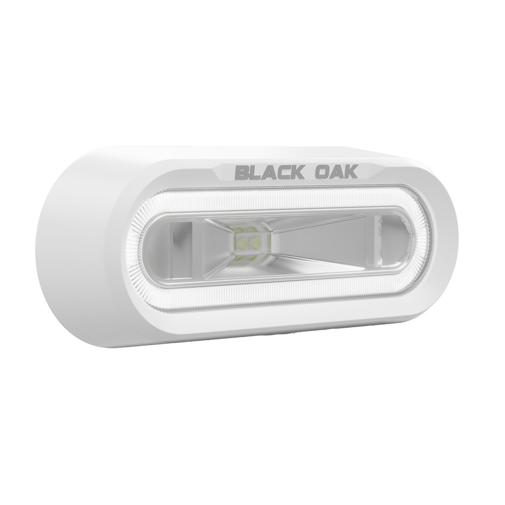 image for Black Oak Low Pro™ Off Road Spreader Light – Bracket Mount – White Housing – White LED