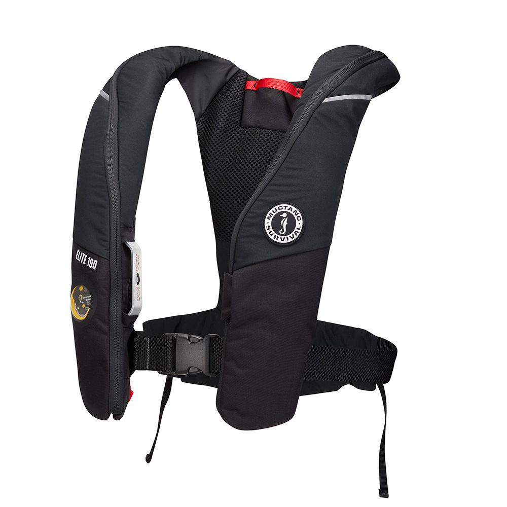 image for Mustang Elite 190 Offshore Inflatable PFD – Black