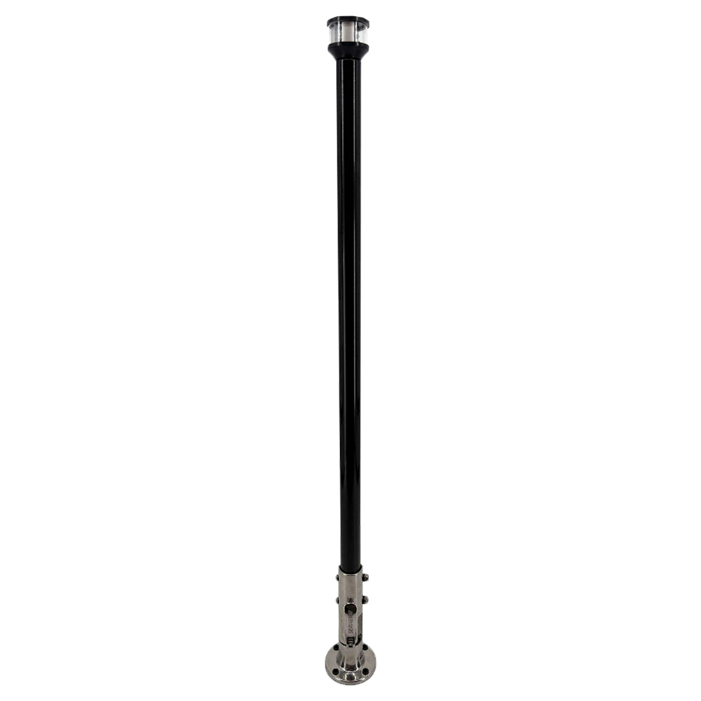 Seaview 36" Manually Folding Light Post w/316 Stainless Steel Base &amp; LTBLED12C5 Navigation Light - Black