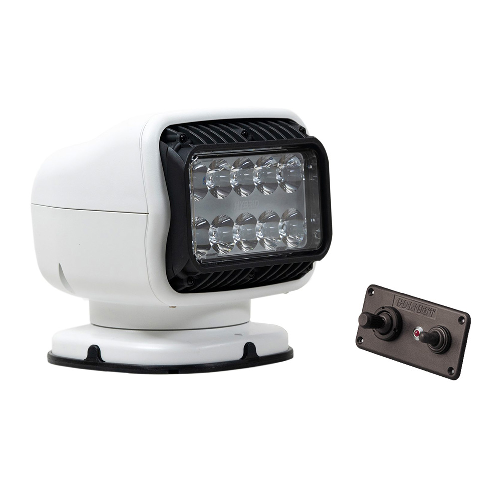 Golight GT Series LED Hybrid Light Permanent Mount w/Hardwired Dash Mount Remote – 12V – White