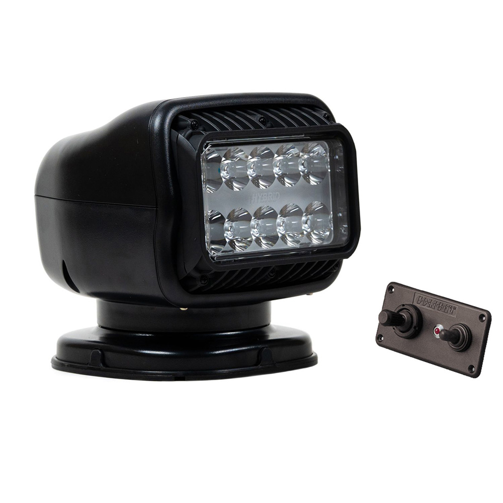 Golight GT Series LED Hybrid Light Permanent Mount w/Hardwired Dash Mount Remote - 12V - Black