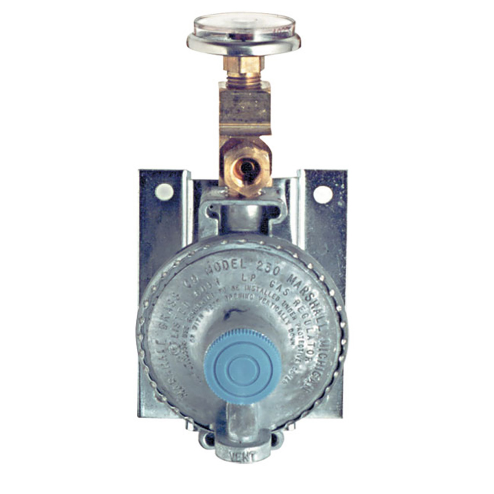 Trident Marine Single Stage Regulator with 300 Psi Pressure Gauge with Wall Mount