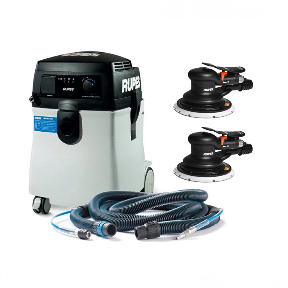 RUPES S245 Portable Vacuum Long Hose Kit w/(1) RH356A &amp; (1) RH359A Skorpio Sander