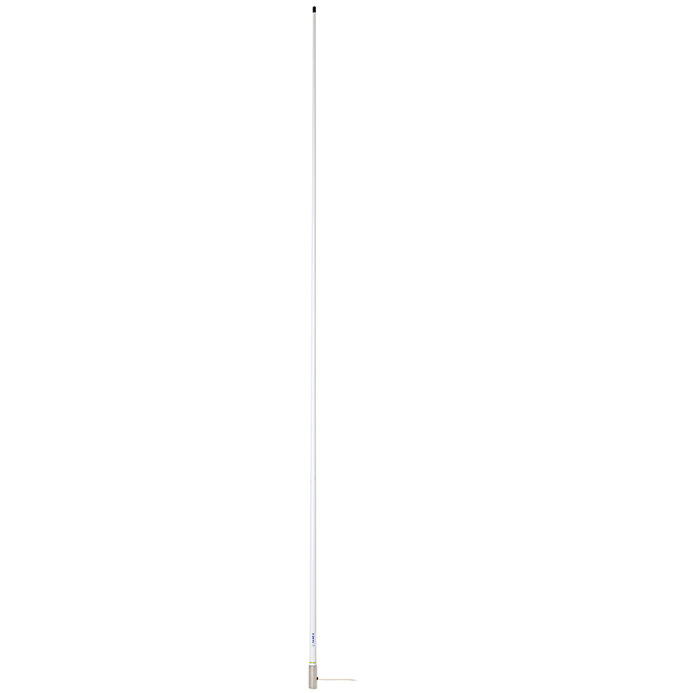 Scout 8' White VHF Antenna 6DB Heavy Stainless Steel Ferrule with 6M RG-8X Includes PL-259 Heavy Duty Offshore Antenna KS-43
