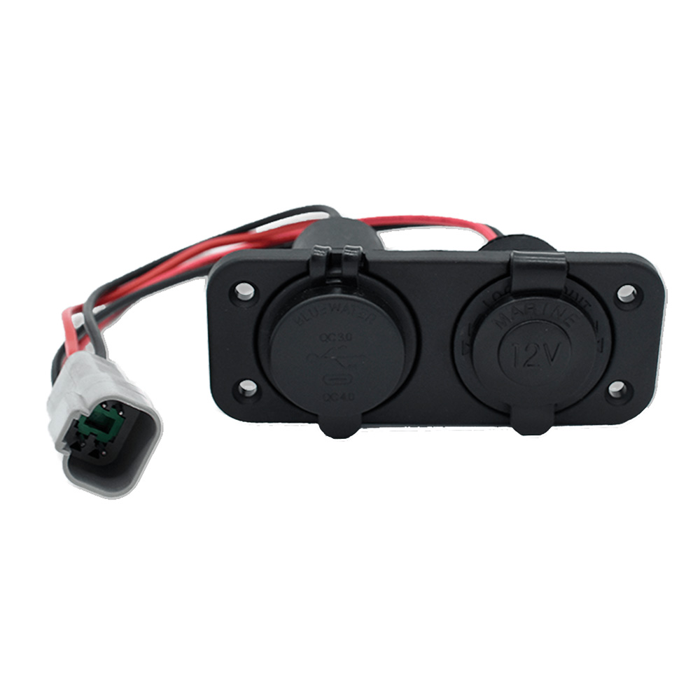 Bluewater USB/USB-C &amp; 12V Combo w/Deutsch &amp; Plate
