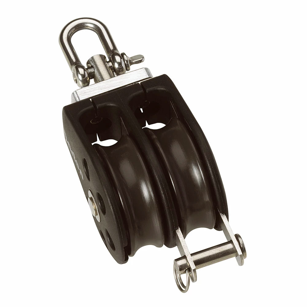Barton Size 1 30mm Plain Bearing Pulley Block Double Swivel &amp; Becket