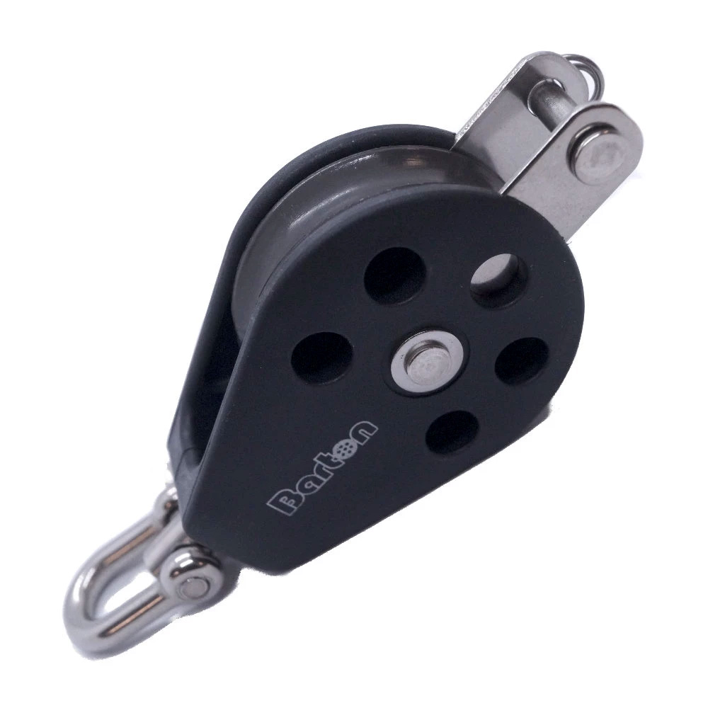 Barton Size 3 45mm Plain Bearing Pulley Block Single Swivel &amp; Becket