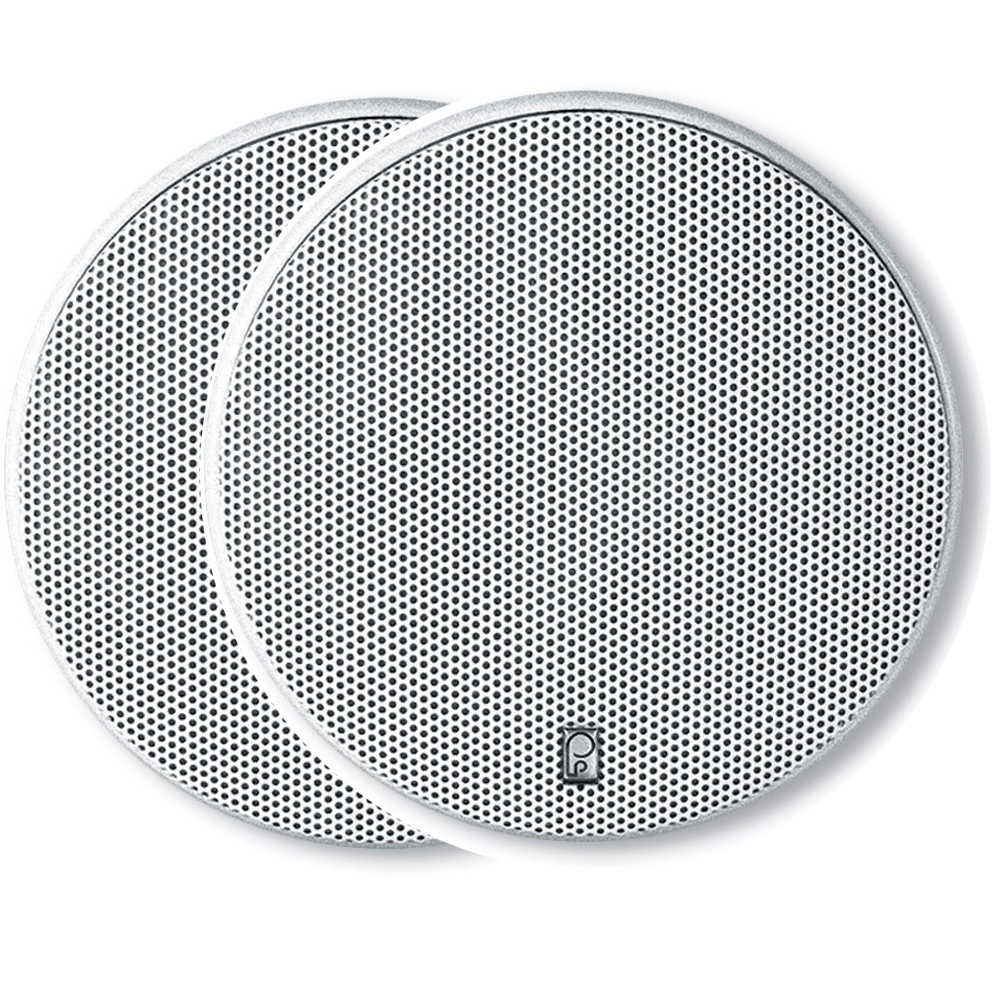 Poly-Planar 6.5&quot; Platinum Round Marine Speaker - (Pair) White CD-11229