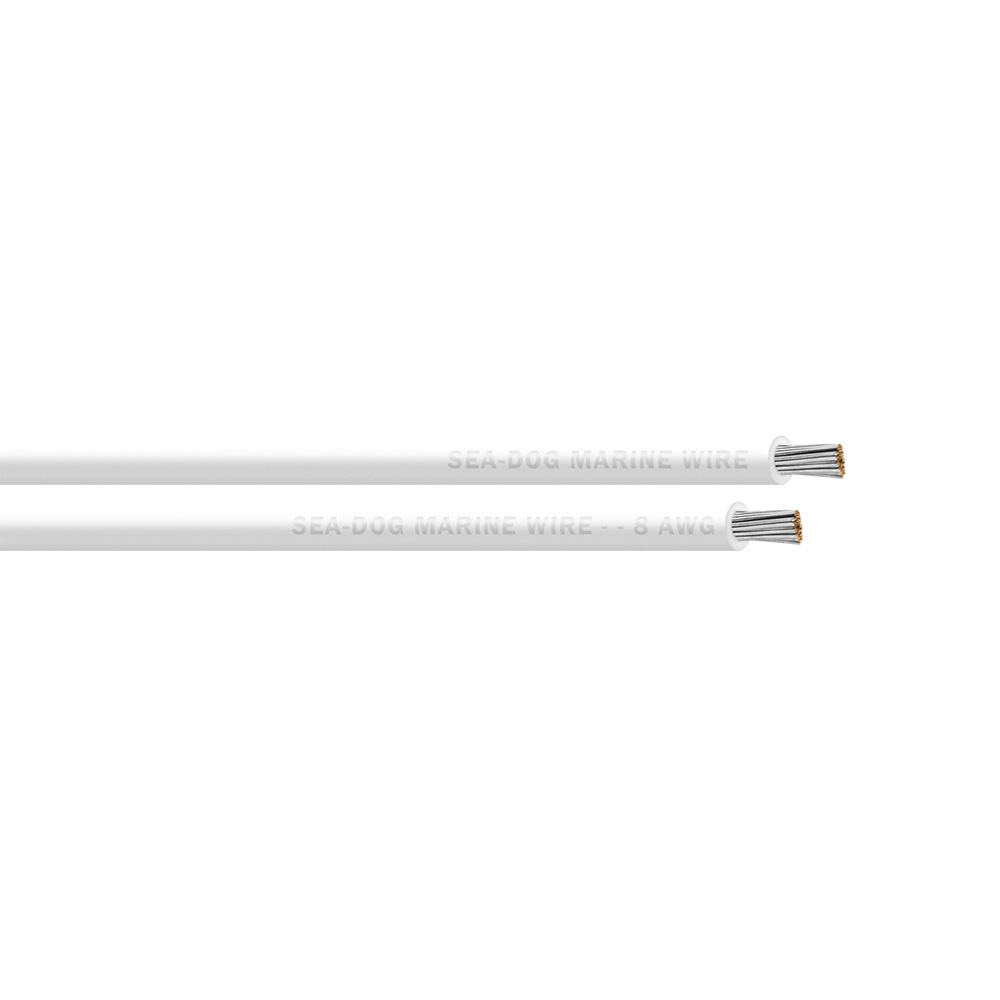 Sea-Dog 8 AWG White Primary Wire - 100'