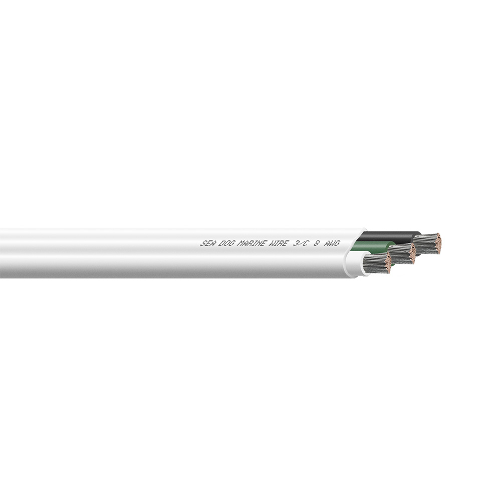 Sea-Dog 8/3 AWG Flat Triplex Wire - White/Green/Black - 50'