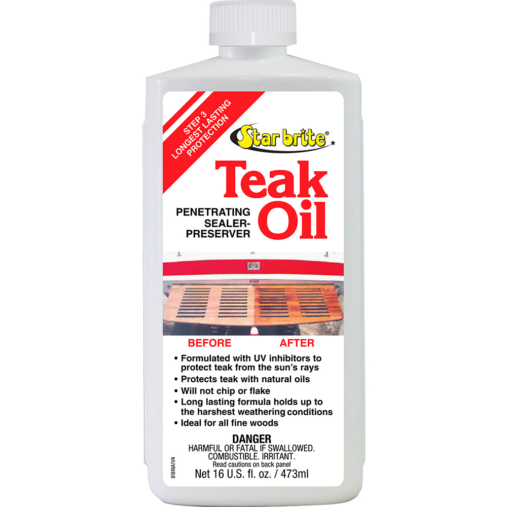Star brite Teak Oil - Long Lasting, Penetrating, Sealer, &amp; Preserver w/UV Inhibitors - 16 oz